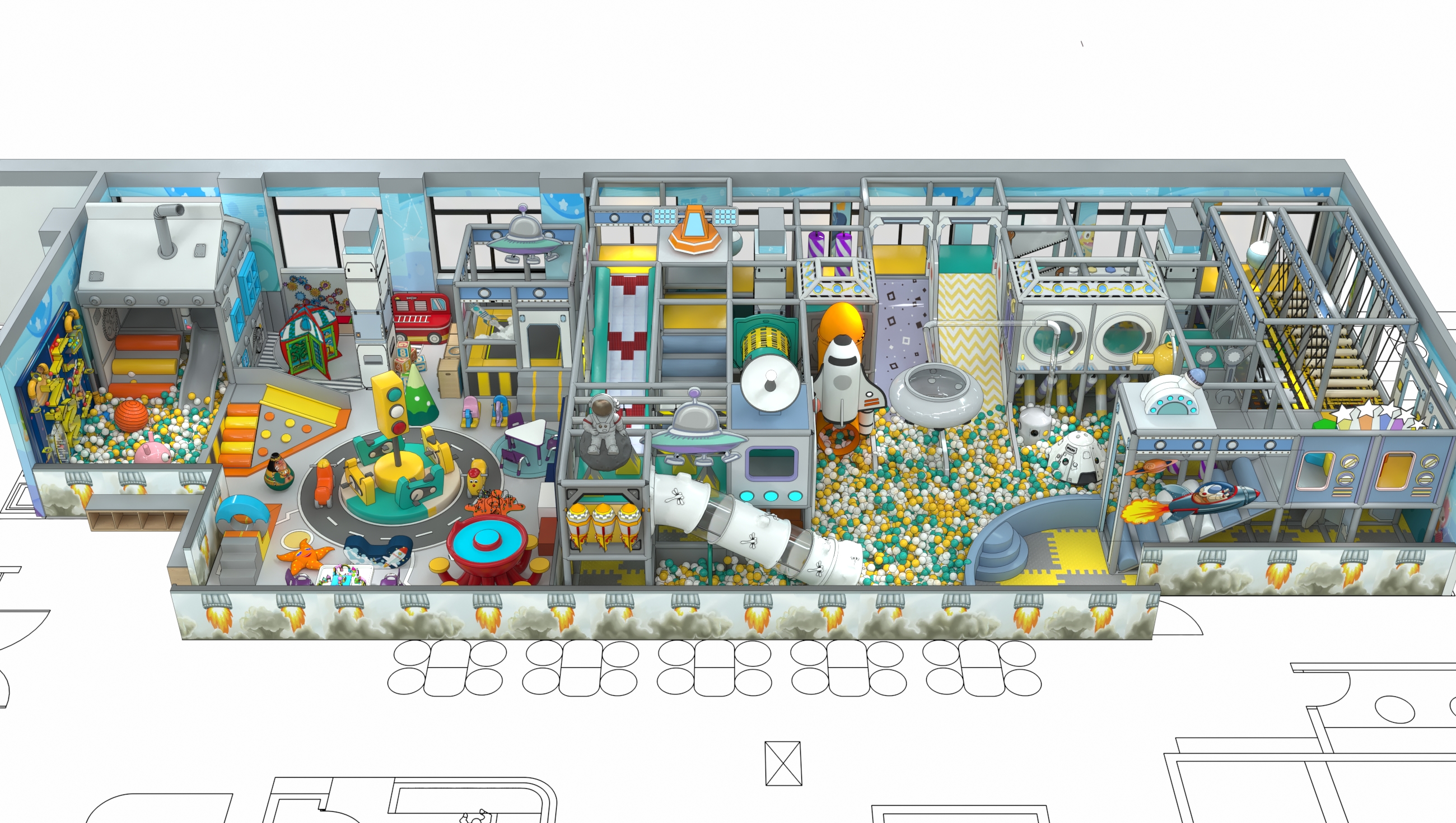 إنشاء منطقة لعب داخلية حديثة وصديقة للأطفال في الهند